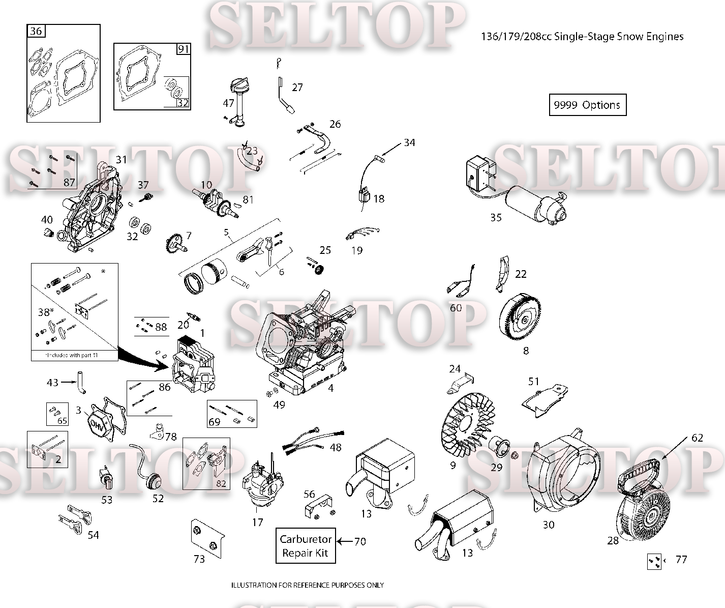 Двигатель для Хускварна ST 131 (артикул модели 96181001300) (с 2014-07)