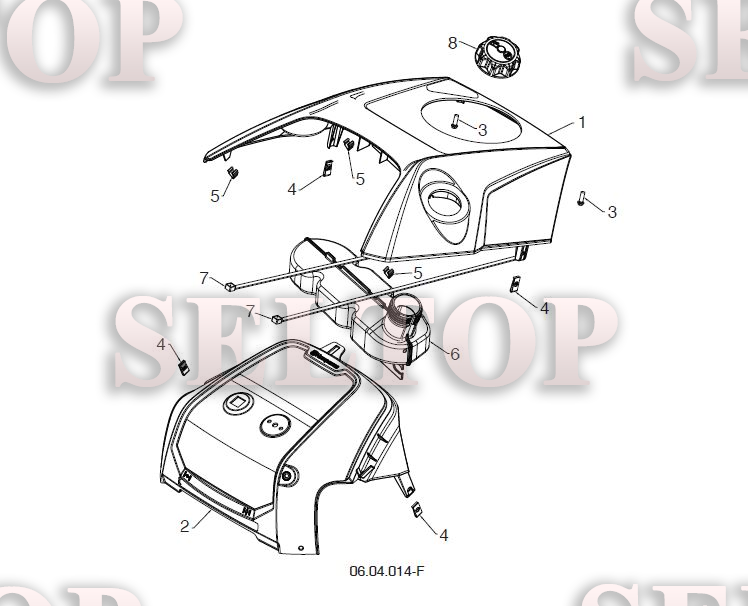 Крышка для Хускварна ST 131 (артикул модели 96183000303) (с 2018-01) (схема 1)