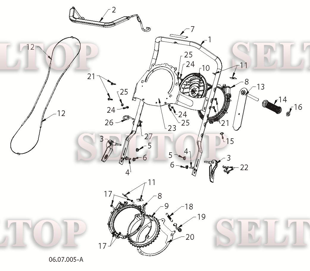 Ручка для Хускварна ST 151 (артикул модели 96183000400) (с 2014-07)