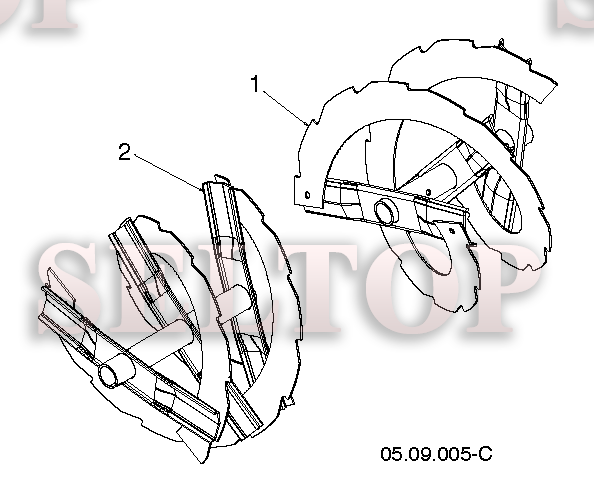 Крыльчатка, редуктор для Хускварна ST 224 (артикул модели 96191008701) (с 2015-05) (схема 2)