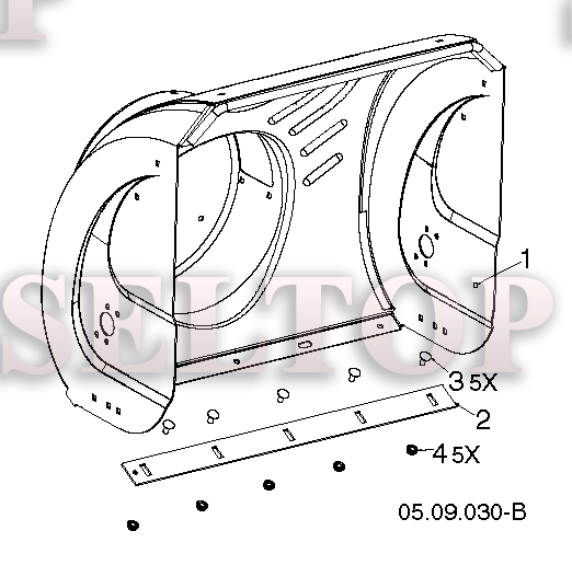 Крыльчатка, редуктор для Хускварна ST 224 (артикул модели 96191008702) (с 2016-04) (схема 1)