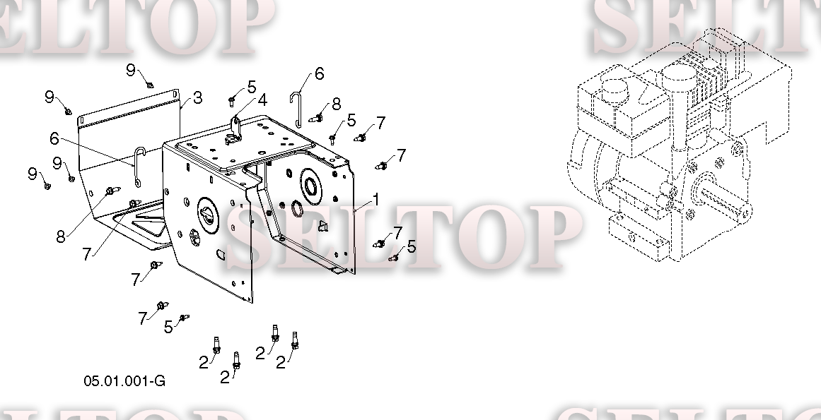 Шасси, двигатель, шкивы, ремни для Хускварна ST 224 (артикул модели 96191008702) (с 2016-04)