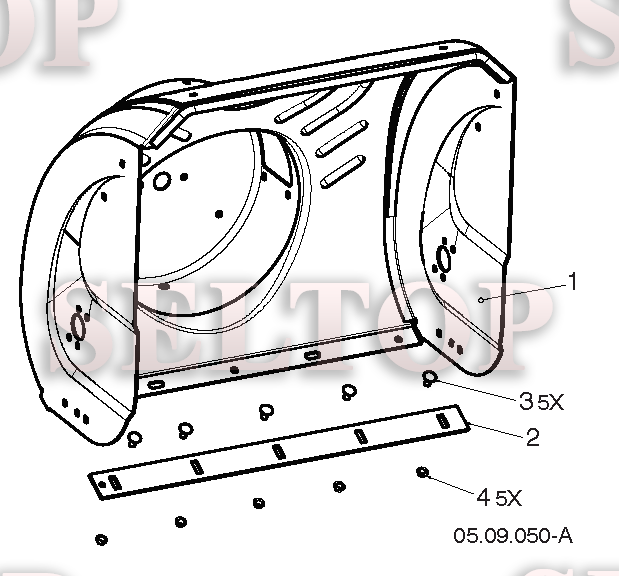 Крыльчатка, редуктор для Хускварна ST 224 (артикул модели 96191008704) (с 2018-03) (схема 1)