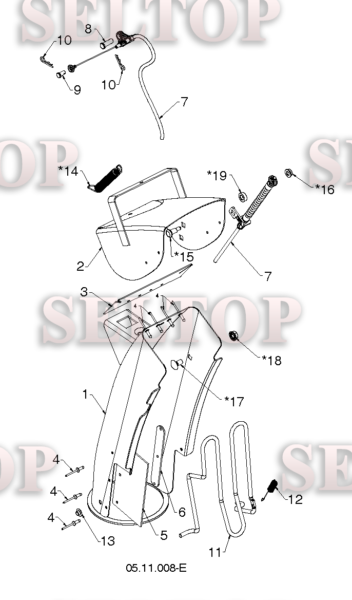 Панель управления, привод разгрузочного желоба для Хускварна ST 227P (артикул модели 96191008802) (с 2016-04)