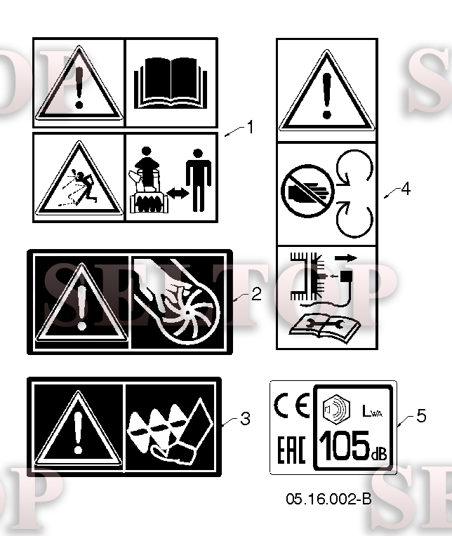 Наклейки для Хускварна ST 227P (артикул модели 96191008802) (с 2016-04)