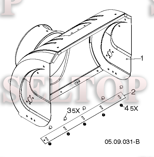 Крыльчатка, редуктор для Хускварна ST 230P (артикул модели 96191009002) (с 2016-04) (схема 1)