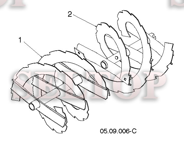 Крыльчатка, редуктор для Хускварна ST 230P (артикул модели 96191009002) (с 2016-04) (схема 2)
