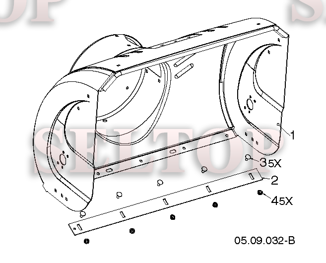 Крыльчатка, редуктор для Хускварна ST 230P (артикул модели 96193010102) (с 2015-04) (схема 1)