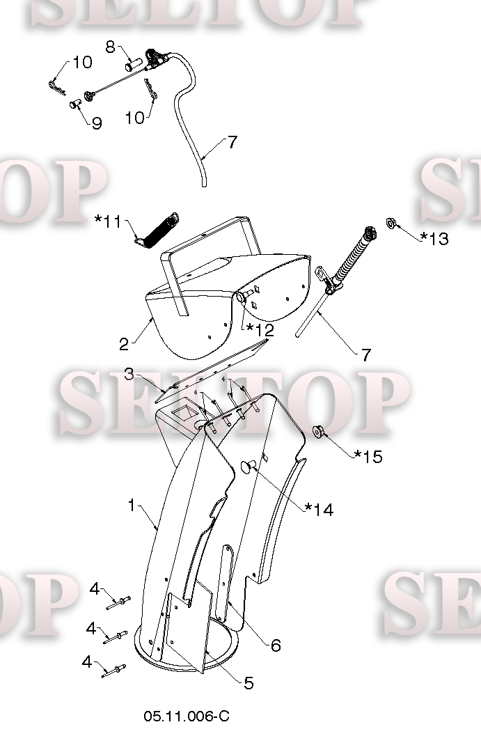 Панель управления, привод разгрузочного желоба для Хускварна ST 230P (артикул модели 96193010102) (с 2015-04) (схема 1)