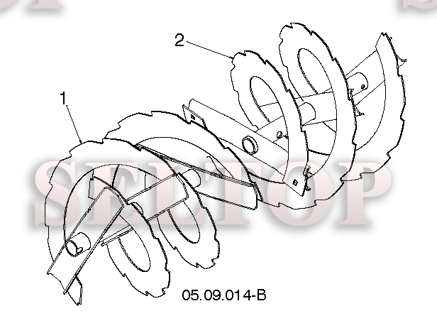Крыльчатка, редуктор для Хускварна ST 230P (артикул модели 96193010104) (с 2017-04) (схема 2)