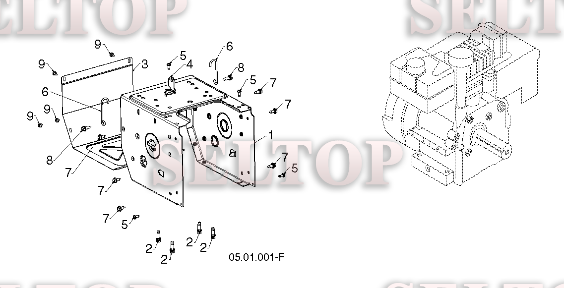Шасси, двигатель, шкивы, ремни для Хускварна ST 230P (артикул модели 96193010104) (с 2017-04)
