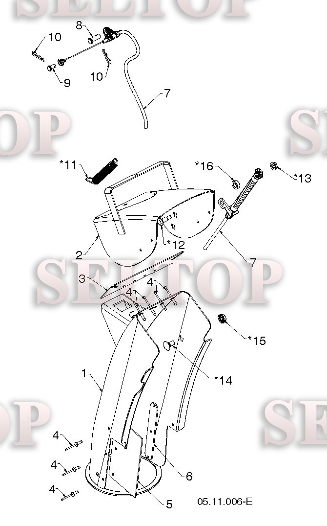Панель управления, привод разгрузочного желоба для Хускварна ST 230P (артикул модели 96193010104) (с 2017-04) (схема 1)