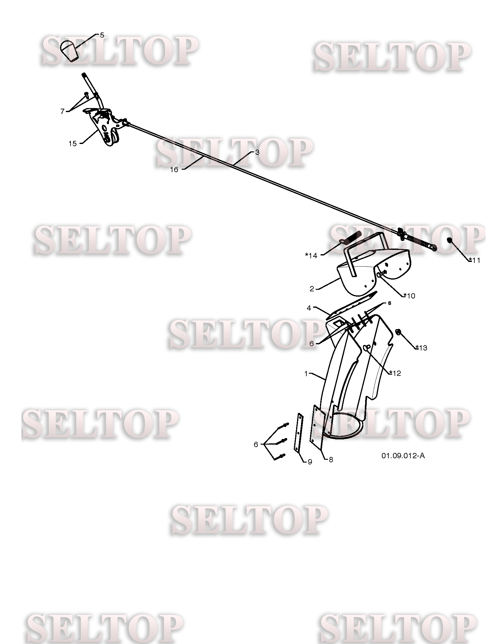 Панель управления, привод разгрузочного желоба для Хускварна ST 261E (артикул модели 96191003000) (с 2009-09)