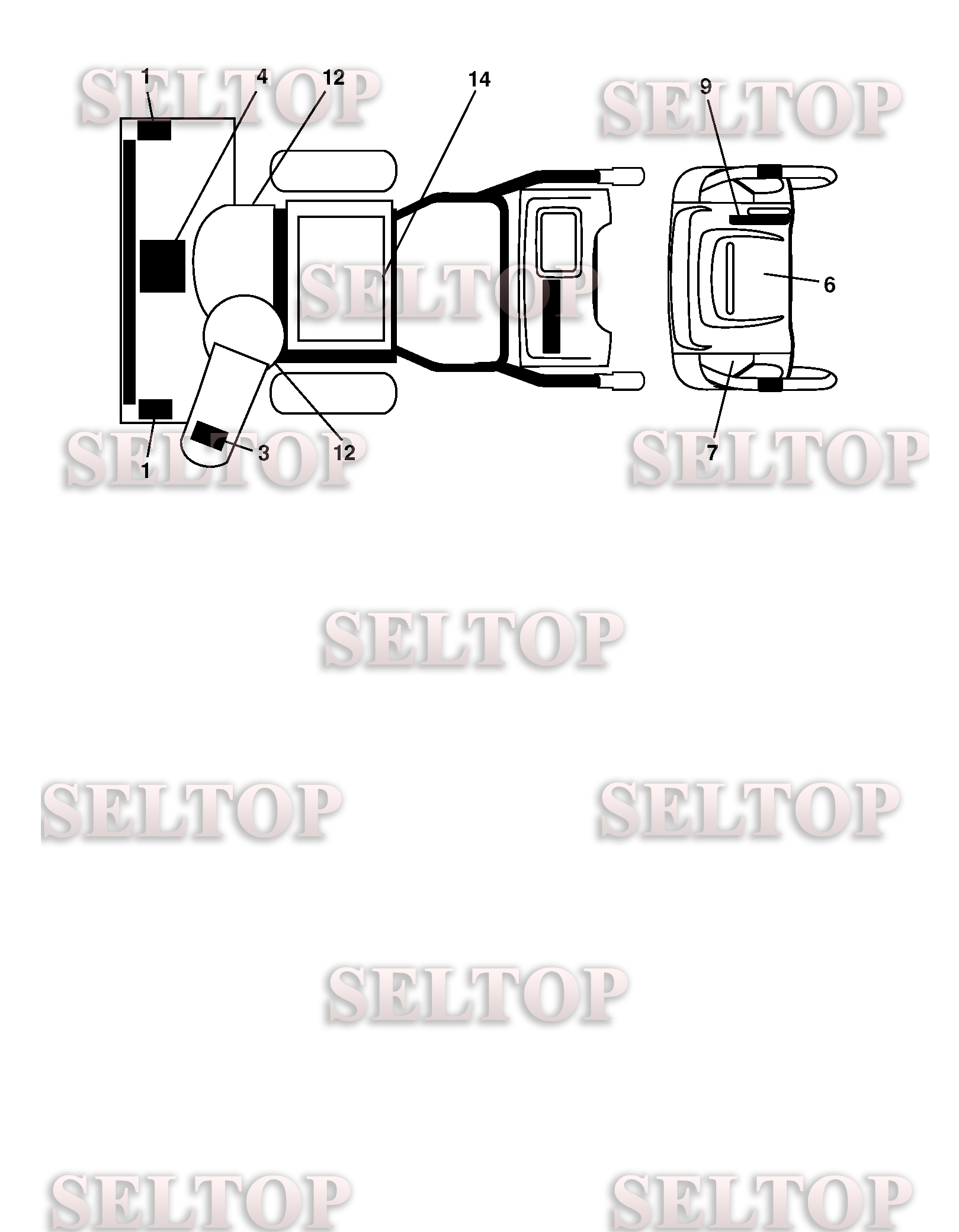 Наклейки для Хускварна ST 261E (артикул модели 96191003000) (с 2009-09)