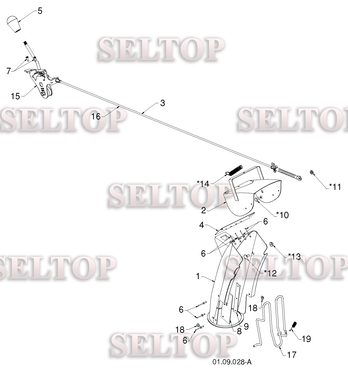 Панель управления, привод разгрузочного желоба для Хускварна ST 261E (артикул модели 96191003002) (с 2011-05) (схема 2)