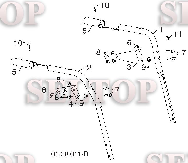 Ручка для Хускварна ST 268EPT (артикул модели 96191005002) (с 2012-07) (схема 1)