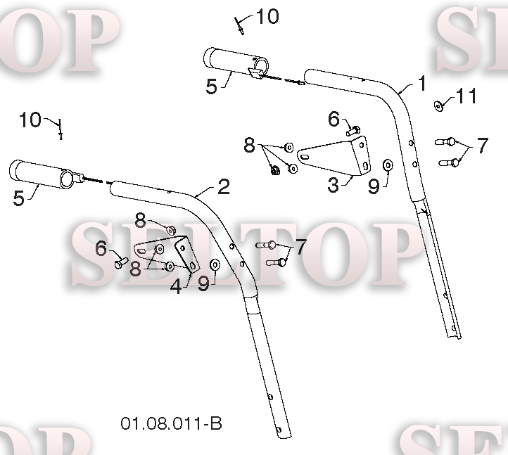 Ручка для Хускварна ST 268EP (артикул модели 96191003804) (с 2012-07) (схема 1)