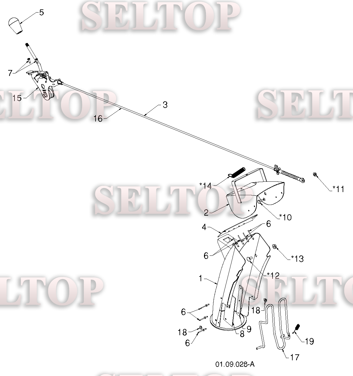Панель управления, привод разгрузочного желоба для Хускварна ST 268EP (артикул модели 96191003810) (с 2013-07)