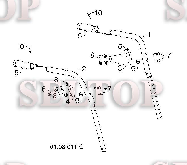 Ручка для Хускварна ST 268EP (артикул модели 96191003812) (с 2014-07) (схема 1)
