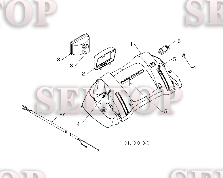 Ручка для Хускварна ST 276EPT (артикул модели 96191005101) (с 2012-07) (схема 5)