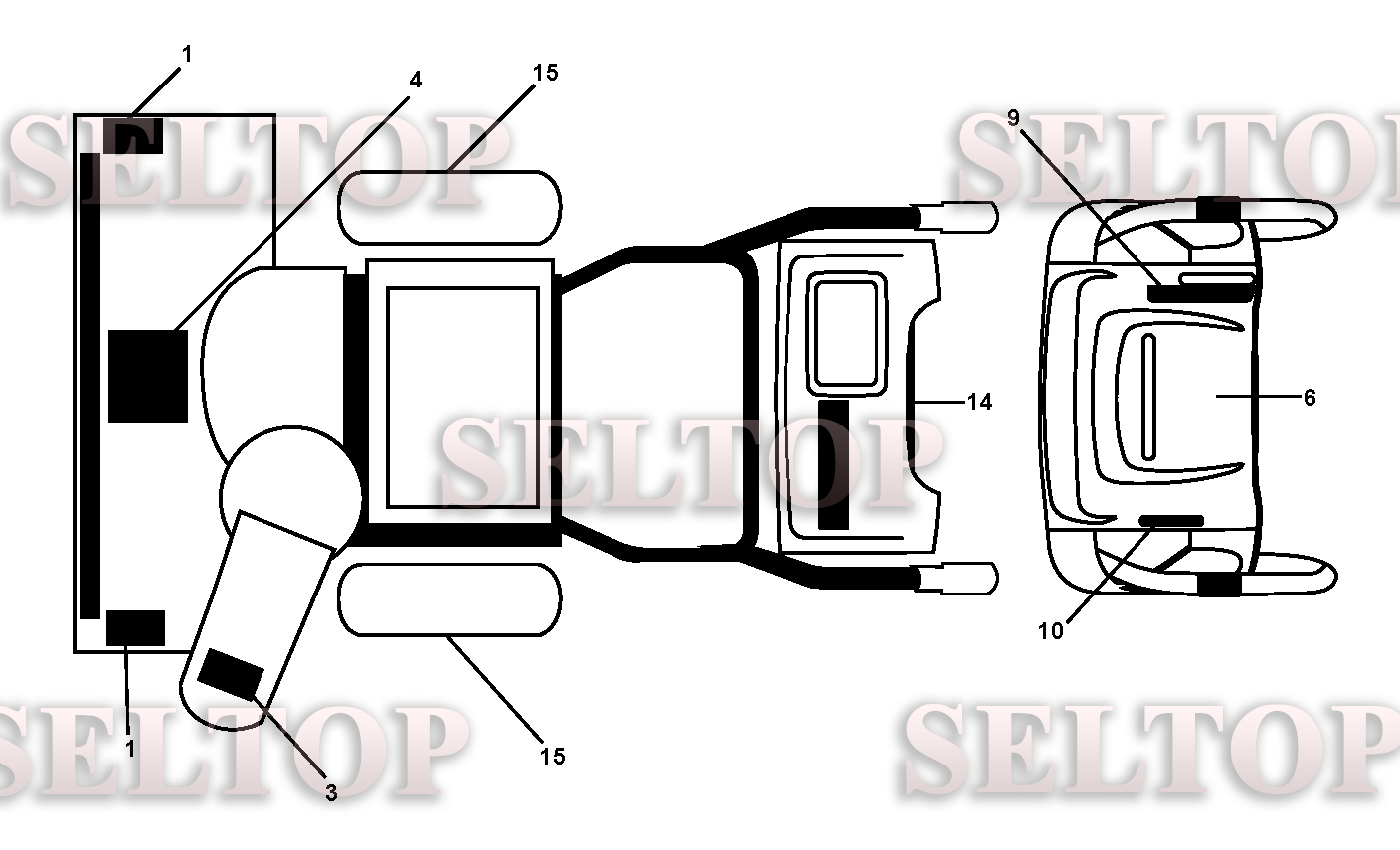 Наклейки для Хускварна ST 276EP (артикул модели 96191003200) (с 2009-08)