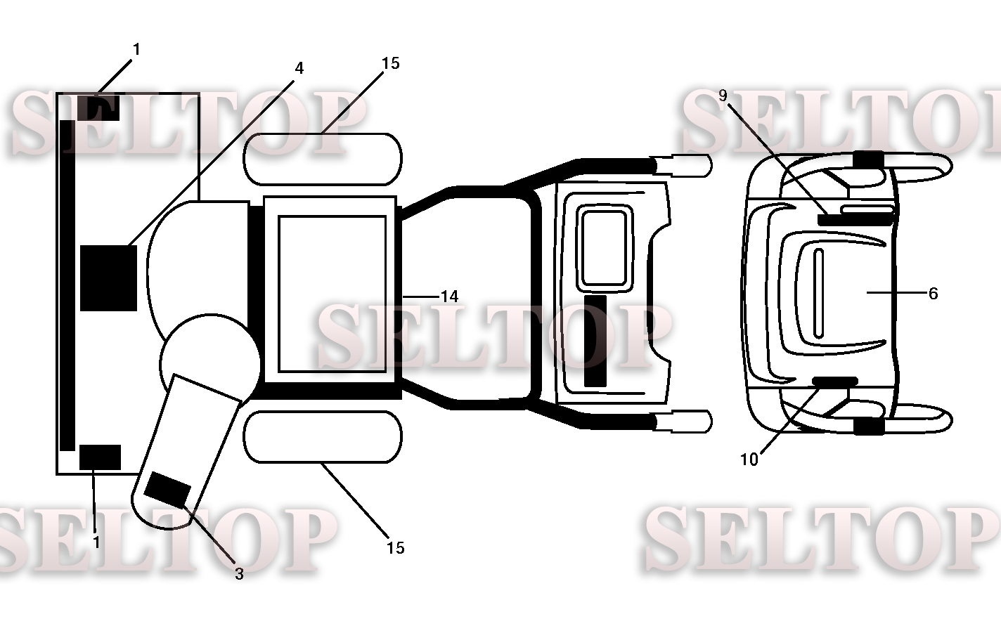 Наклейки для Хускварна ST 276EP (артикул модели 96191003900) (с 2010-06)