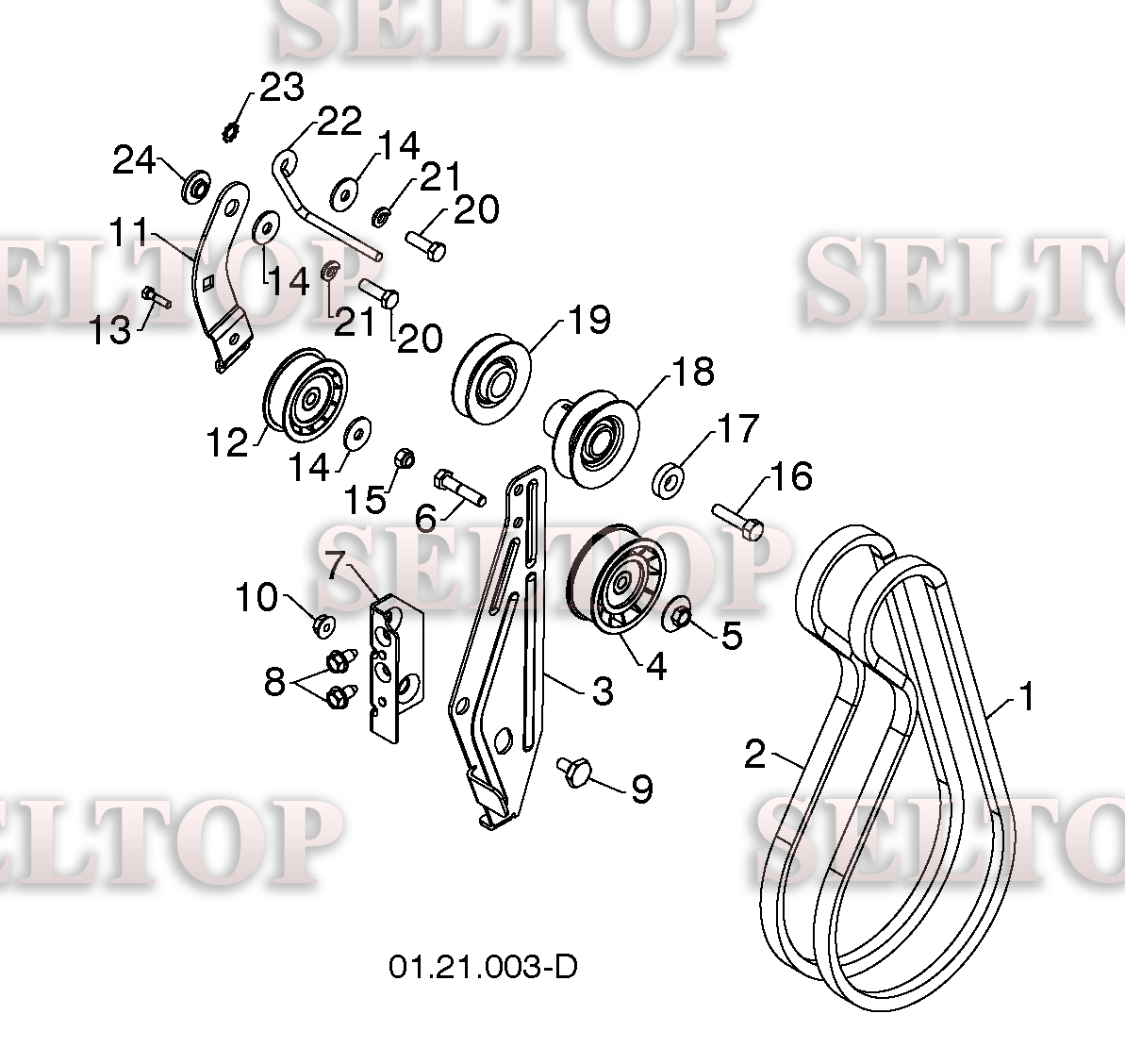 Шасси, двигатель, шкивы, ремни для Хускварна ST 276EP (артикул модели 96191003906) (с 2012-08) (схема 3)