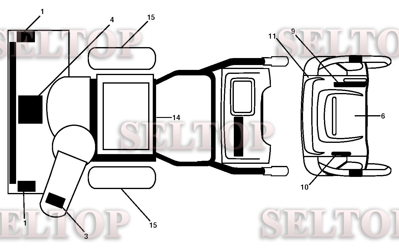 Наклейки для Хускварна ST 276EP (артикул модели 96191003911) (с 2014-07)