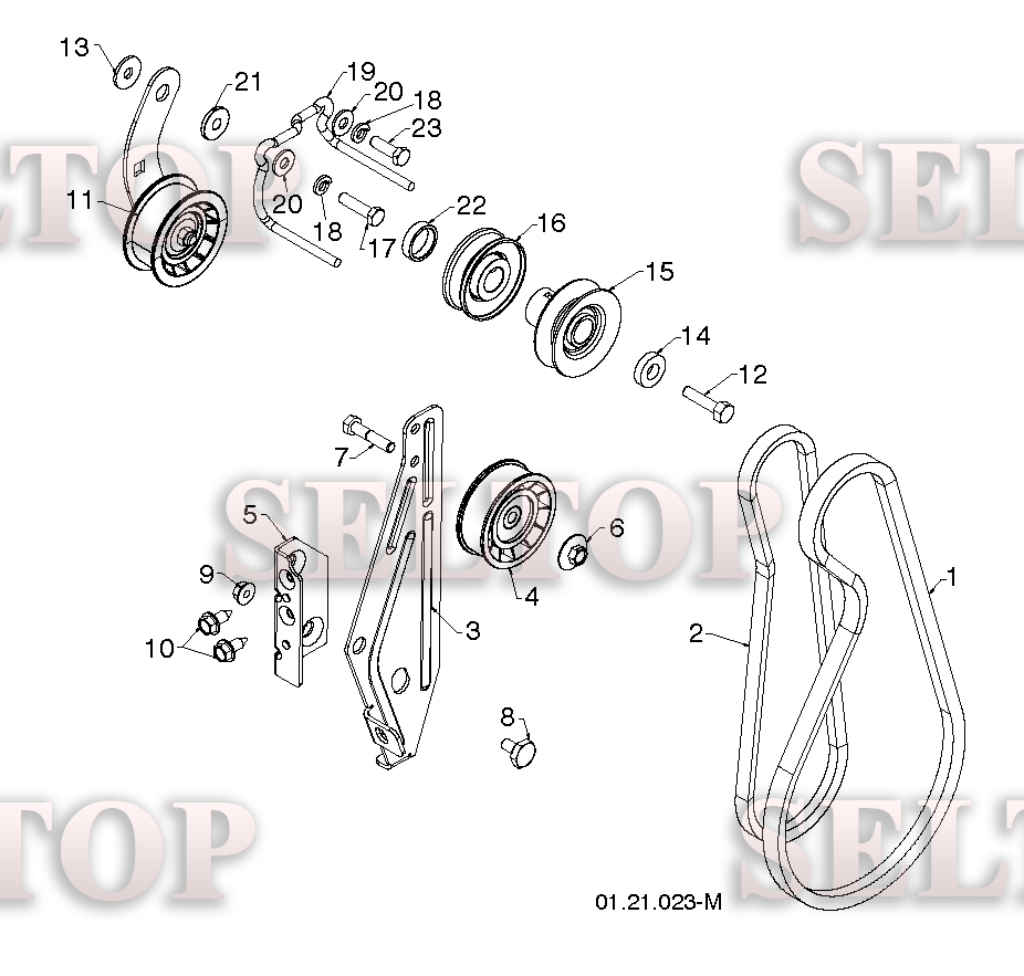 Ремни, шкивы, крепление шкивов для Хускварна ST 324P (артикул модели 96191008200) (с 2014-06)