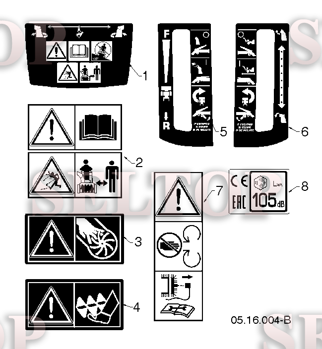 Наклейки для Хускварна ST 324P (артикул модели 96191008202) (с 2016-04)