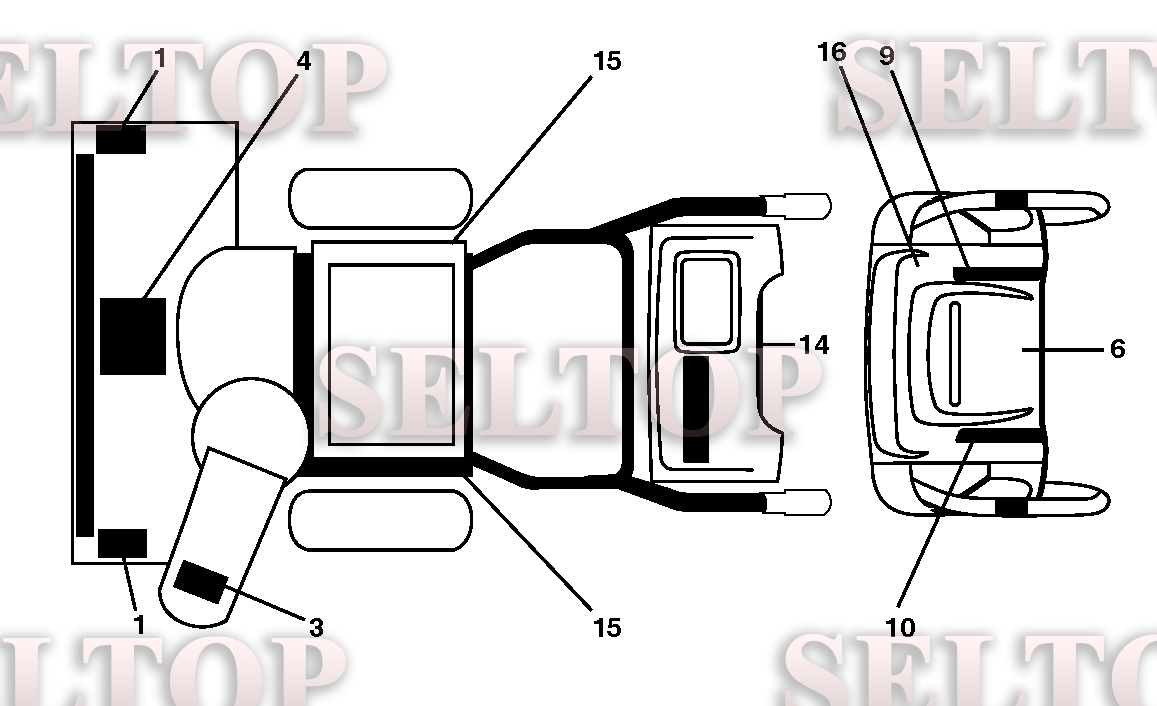 Наклейки для Хускварна ST 324P (артикул модели 96191008202) (с 2016-04) (схема 1)