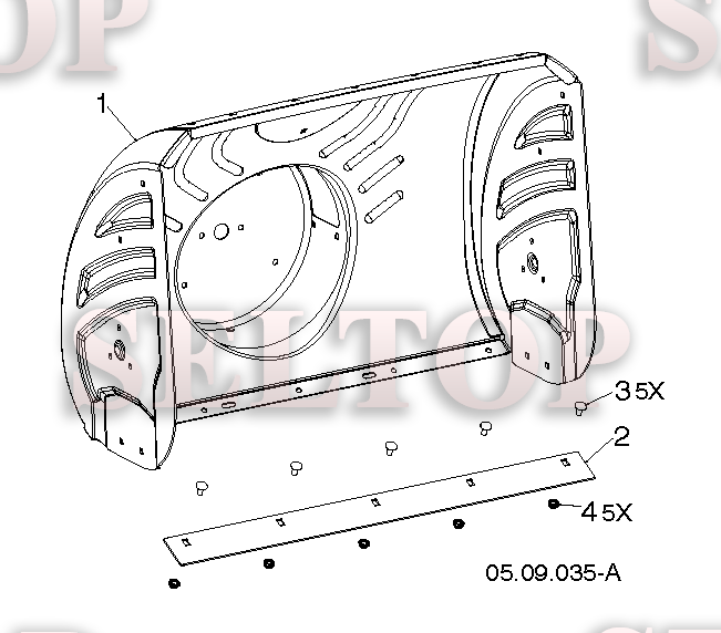 Крыльчатка, редуктор для Хускварна ST 324 (артикул модели 96193012600) (с 2018-03) (схема 2)