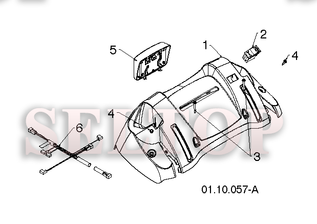 Панель управления, привод разгрузочного желоба для Хускварна ST 327P (артикул модели 96191008301) (с 2015-07) (схема 5)