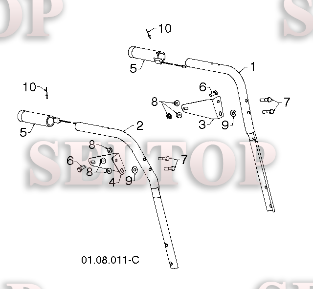 Ручка для Хускварна ST 327P (артикул модели 96191008301) (с 2015-07)