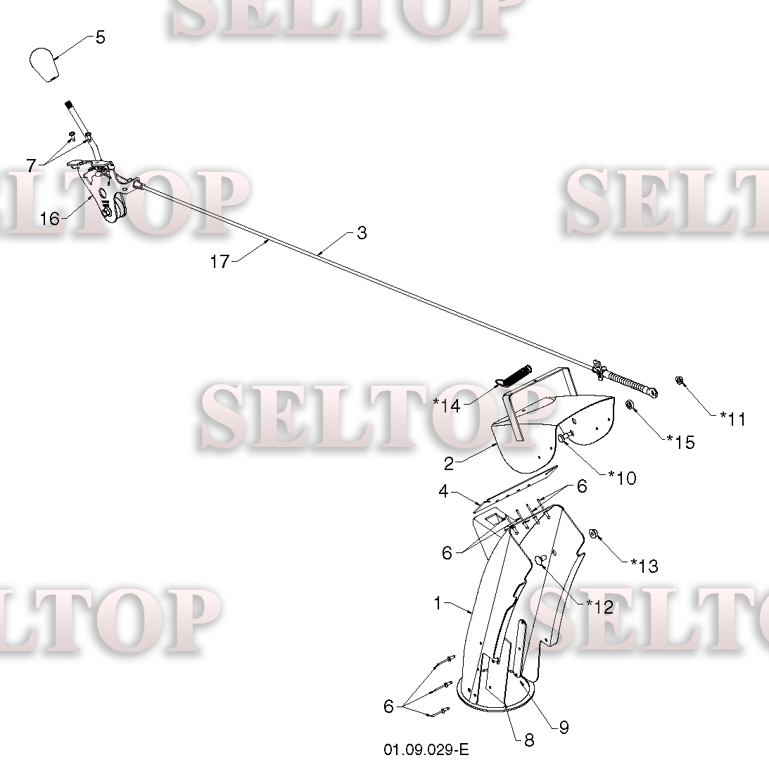 Панель управления, привод разгрузочного желоба для Хускварна ST 327P (артикул модели 96193009203) (с 2016-04)
