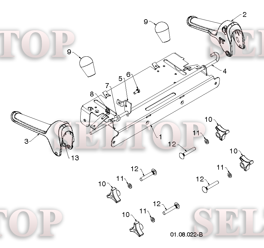 Панель управления, привод разгрузочного желоба для Хускварна ST 327P (артикул модели 96193009203) (с 2016-04) (схема 4)