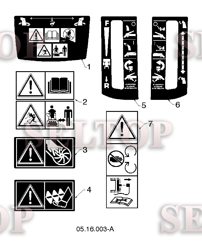 Наклейки для Хускварна ST 327P (артикул модели 96193009203) (с 2016-04) (схема 1)