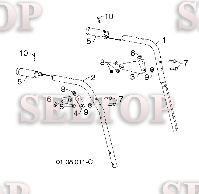 Ручка для Хускварна ST 327P (артикул модели 96193009203) (с 2016-04) (схема 1)