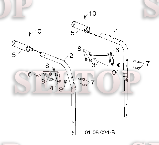 Ручка для Хускварна ST 327T (артикул модели 96191008400) (с 2014-05)