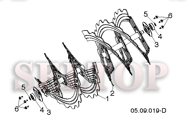 Крыльчатка, редуктор для Хускварна ST 327T (артикул модели 96191008401) (с 2015-06) (схема 2)