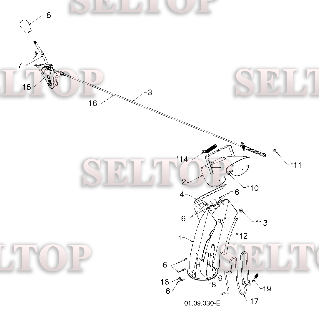 Панель управления, привод разгрузочного желоба для Хускварна ST 327T (артикул модели 96191008401) (с 2015-06)