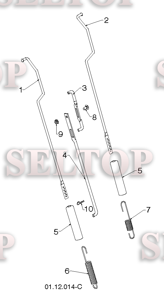 Ручаги привода переключения, пружины для Хускварна ST 330P (артикул модели 96191008502) (с 2016-04)