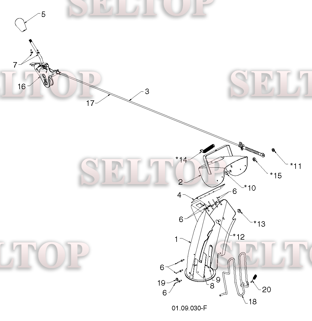 Панель управления, привод разгрузочного желоба для Хускварна ST 330P (артикул модели 96191008503) (с 2017-05)