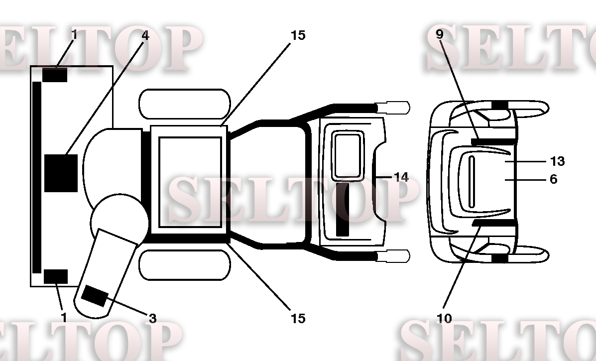 Наклейки для Хускварна ST 330P (артикул модели 96191008503) (с 2017-05) (схема 1)