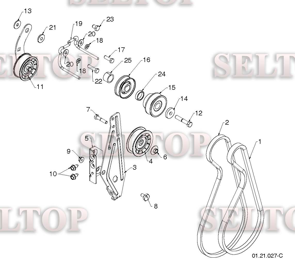 Ремни, шкивы, крепление шкивов для Хускварна ST 330T (артикул модели 96191008601) (с 2015-06)