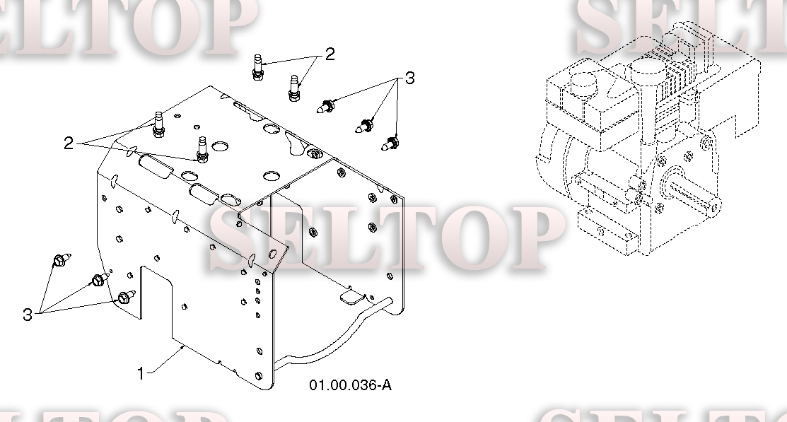 Рама крепления двигателя для Хускварна ST 330T (артикул модели 96191008601) (с 2015-06)