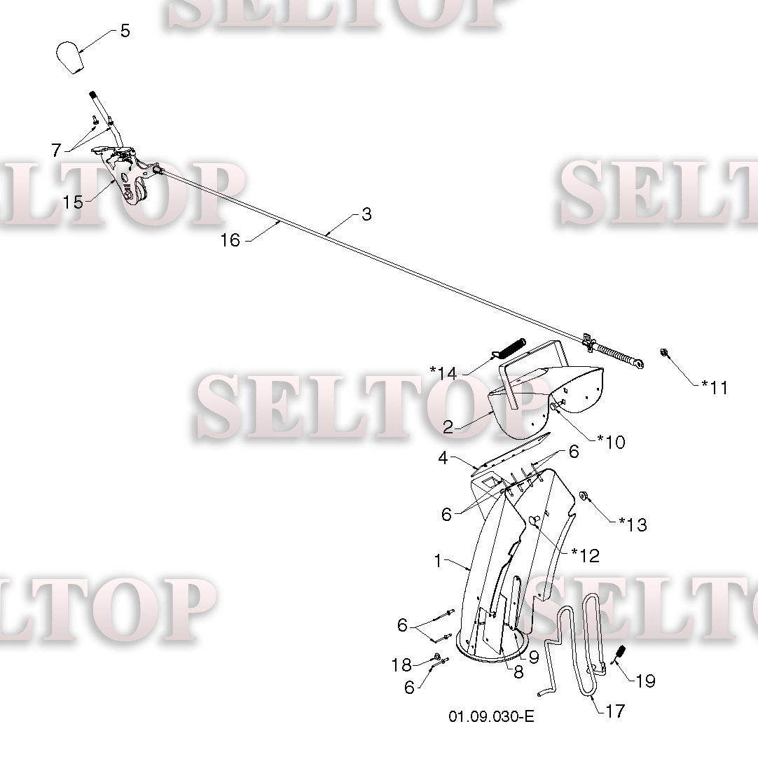 Панель управления, привод разгрузочного желоба для Хускварна ST 330T (артикул модели 96191008601) (с 2015-06)
