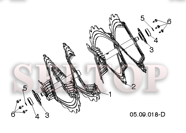 Крыльчатка, редуктор для Хускварна ST 330T (артикул модели 96191008602) (с 2016-04) (схема 2)