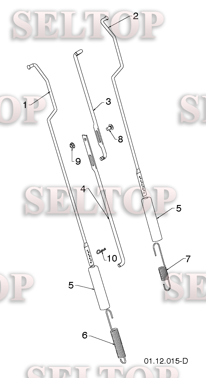 Ручаги привода переключения, пружины для Хускварна ST 330T (артикул модели 96191008602) (с 2016-04)
