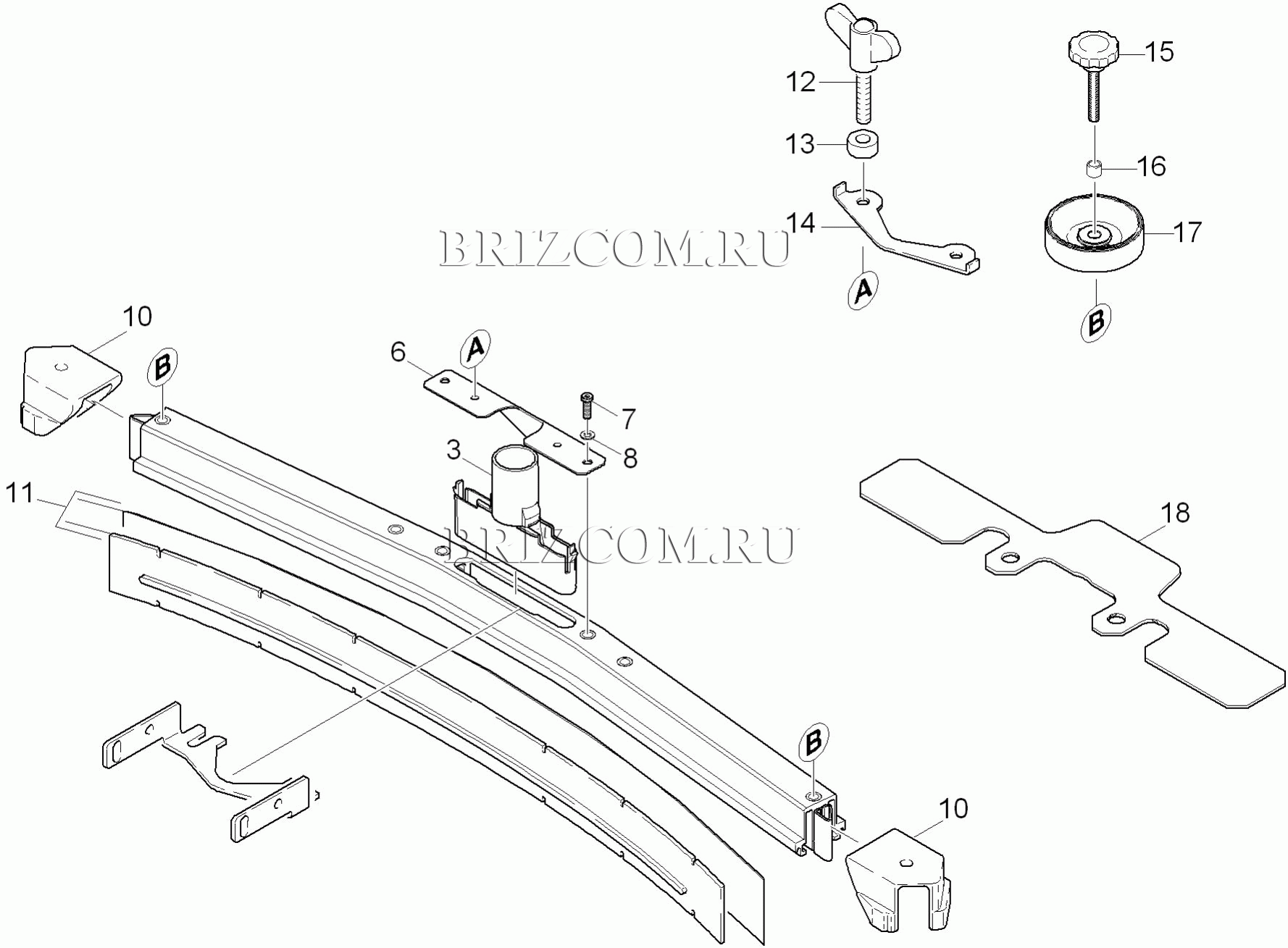 Всасывающая планка изогнутый 850mm (0.165-980.0)